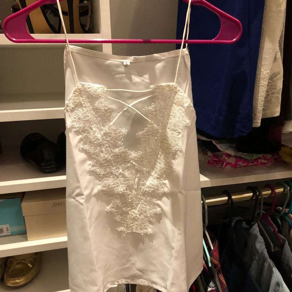 White lace cami